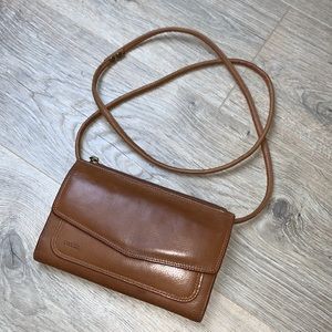 Fossil Vintage Brown Leather Convertible Crossbody
